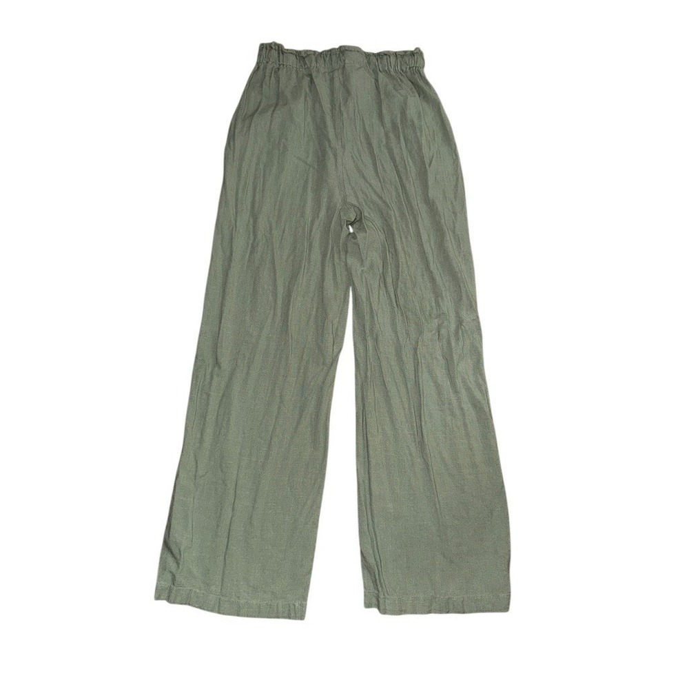 Thread + Supply Pant Womens M Sage Green Wide Leg Drawstring Elastic linen blend - Picture 8 of 9